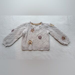 Cynthia Rowley Cream Sweater with Floral Accents